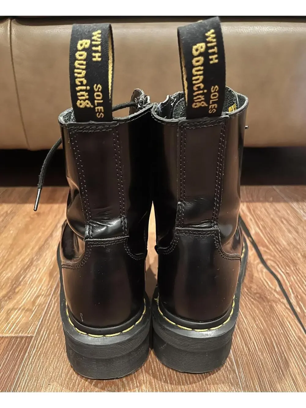 Dr. Martens Black Leather Lace-Up Platform Boots size 39